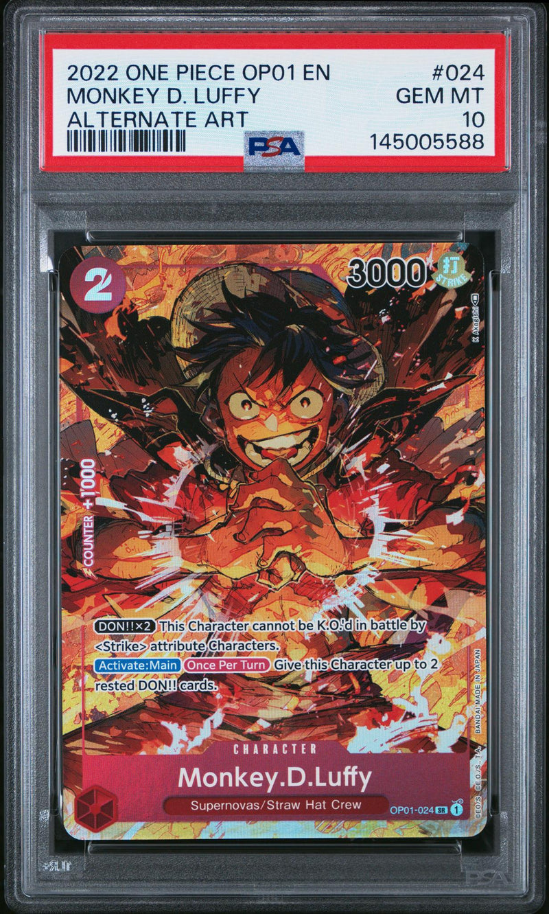2022 One Piece Card Game Monkey D. Luffy #024 Alternate Art PSA 10