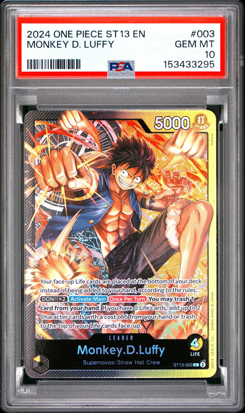 2024 One Piece Card Game Monkey D. Luffy #003 ST13 EN PSA 10