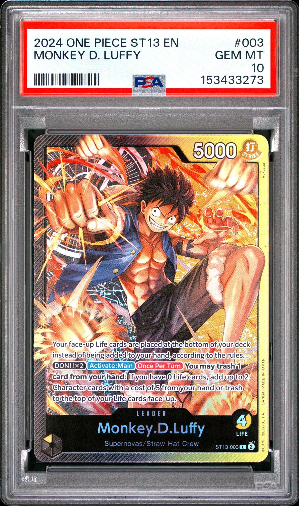 2024 One Piece Monkey D. Luffy #003 PSA 10