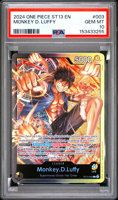One Piece Card Game Monkey D. Luffy ST13-003 PSA 10