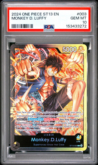 2024 One Piece Card Game Monkey D. Luffy #003 ST13 PSA 10