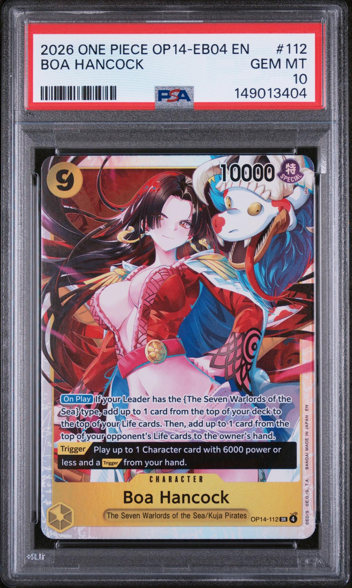 2026 One Piece the Azure Sea's Seven Boa Hancock #OP14-112 PSA 10