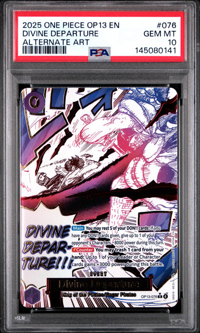 One Piece Card Game Divine Departure OP13-076 Alternate Art PSA 10