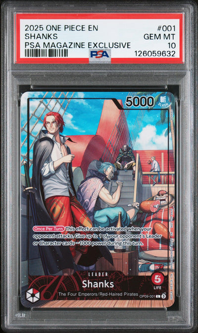 2025 One Piece Shanks #001 PSA Magazine Exclusive PSA 10