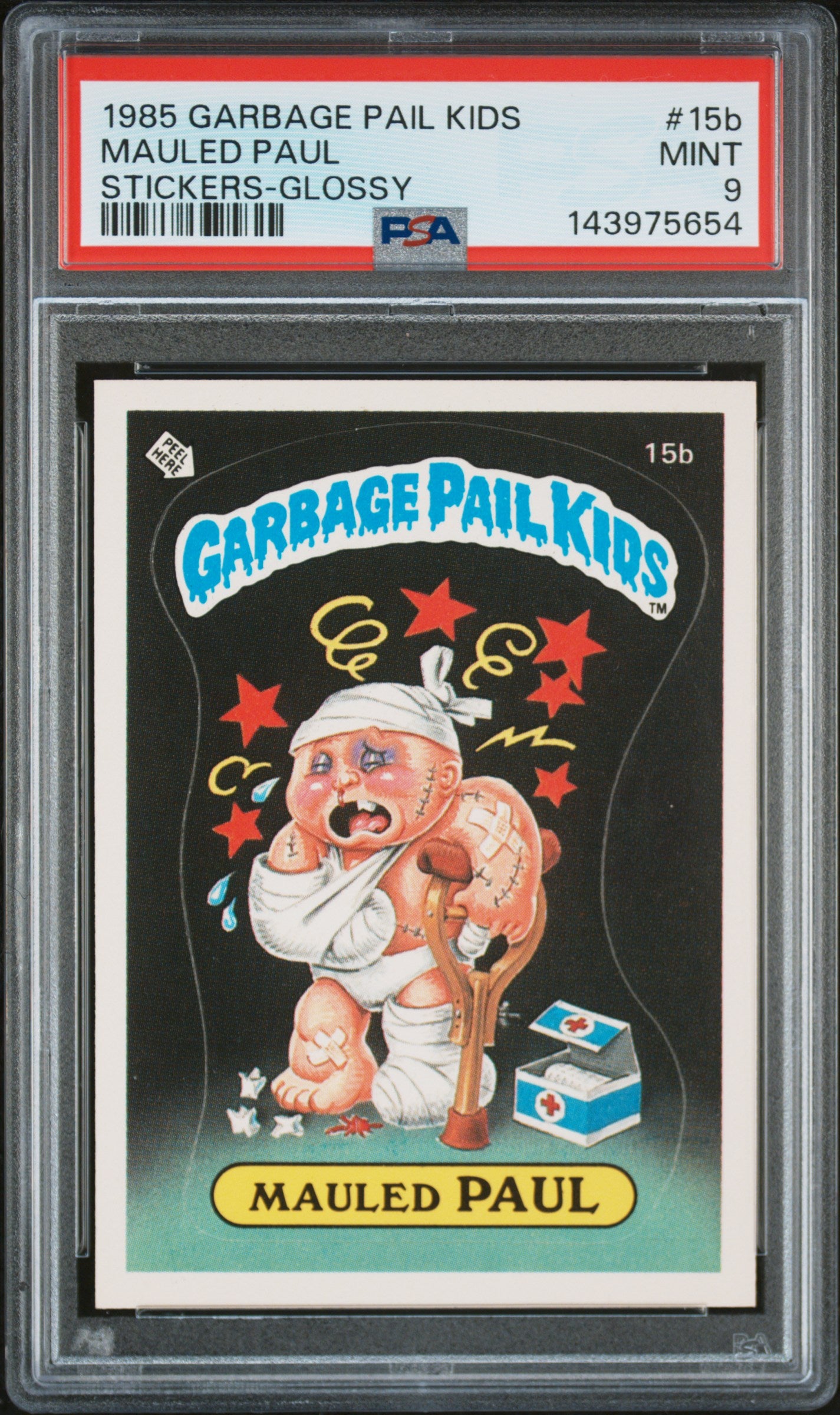 1985 Topps Garbage Pail Kids Glossy Mauled Paul #15B PSA 9