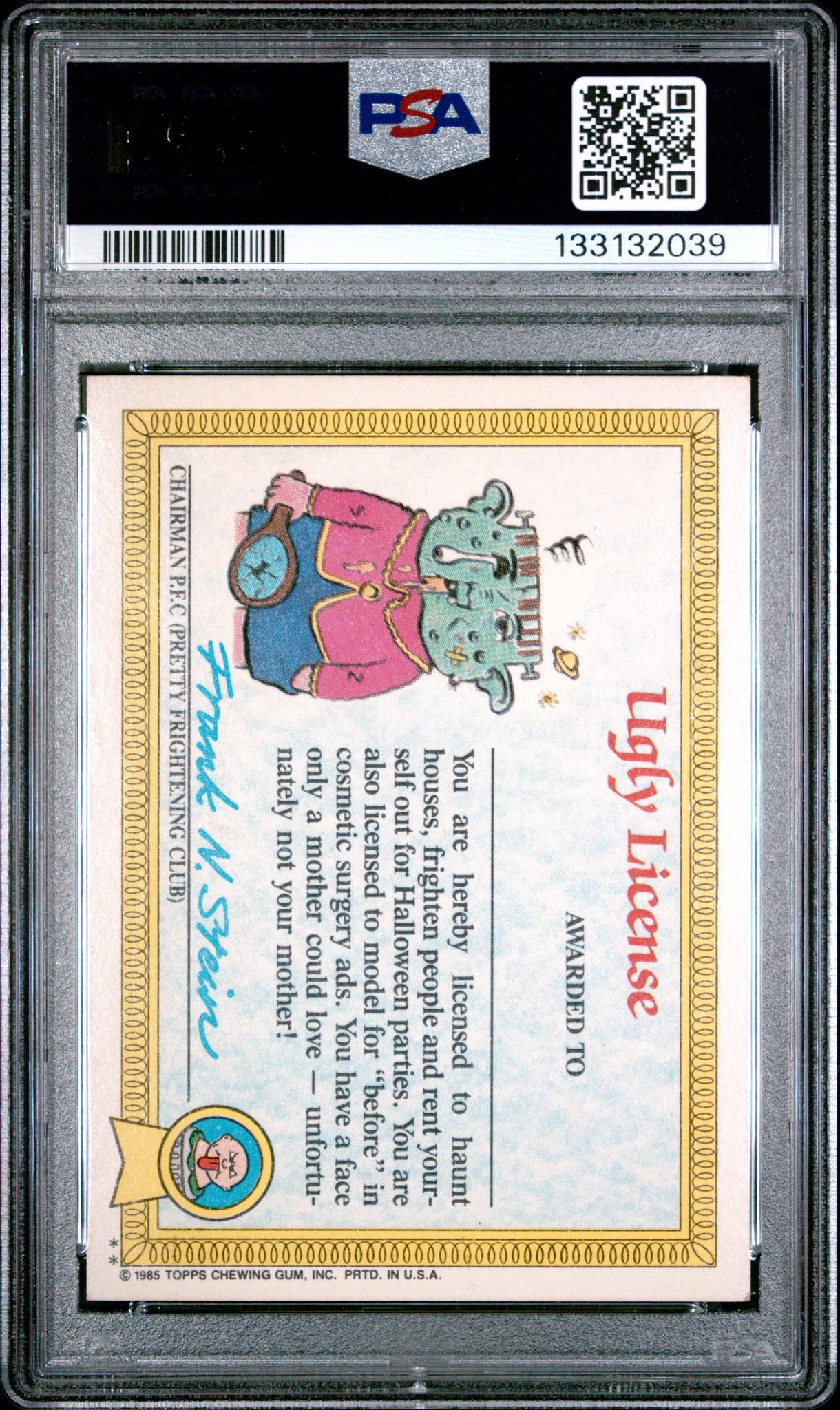 1985 Garbage Pail Kids Flat Pat #31b PSA 8