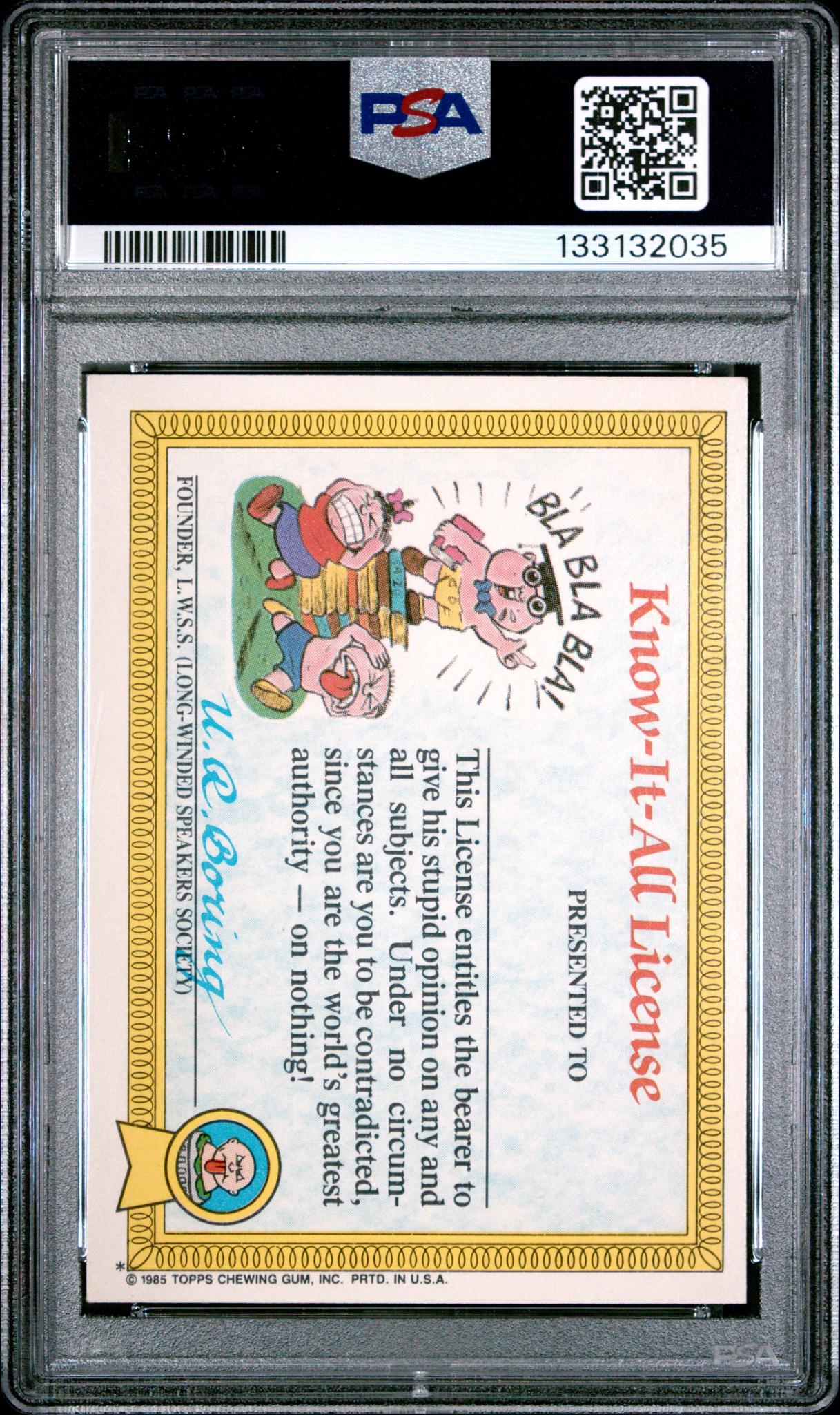 1985 Series 1 English Glossy (Back) Busted Bob #6b PSA 3