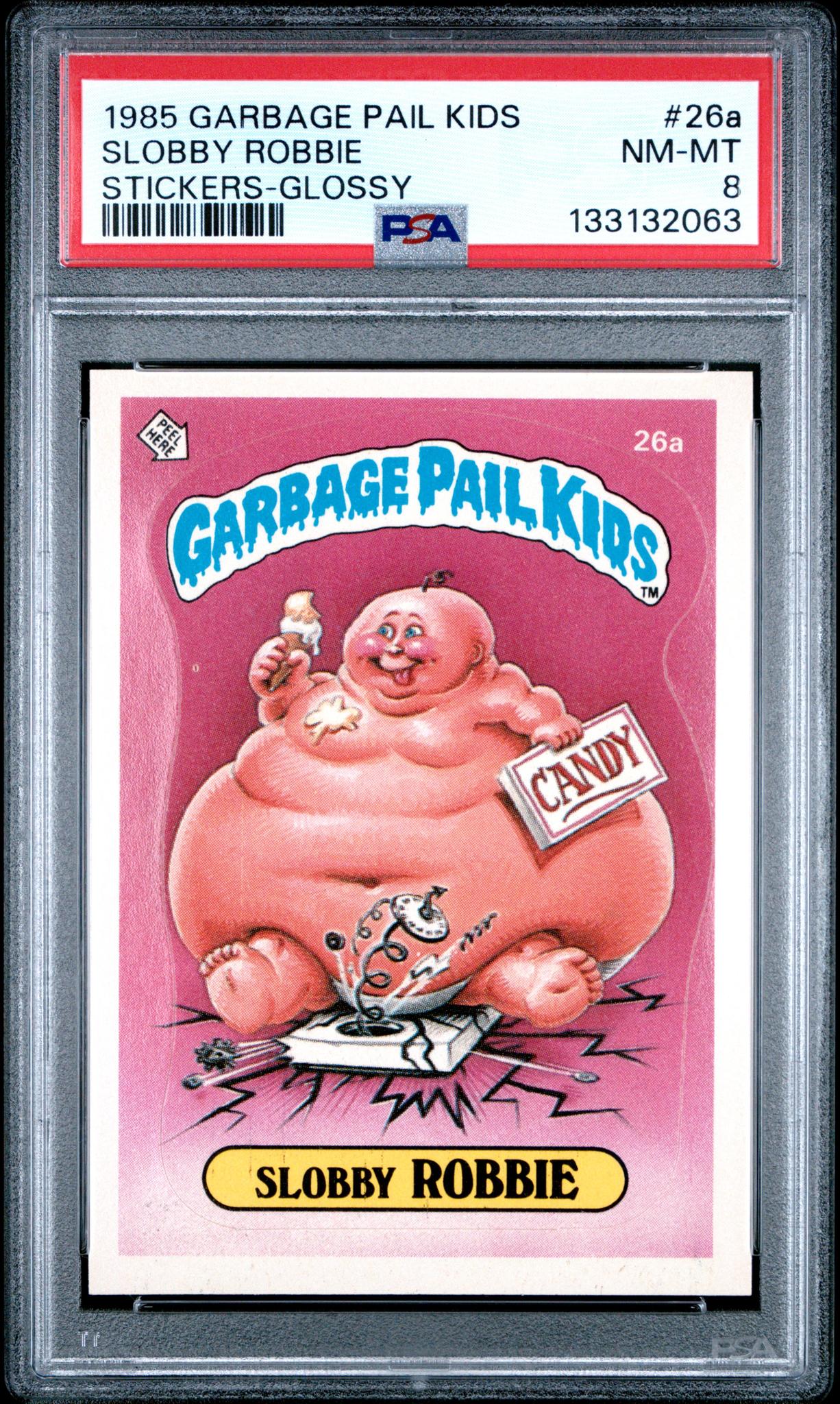 1985 Series 1 English Glossy (Back) Slobby Robbie #26a PSA 8