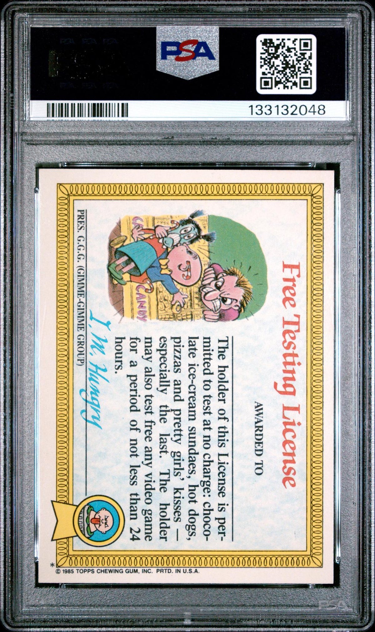 1985 Garbage Pail Kids Green Jean #39b Stickers-Glossy PSA 3
