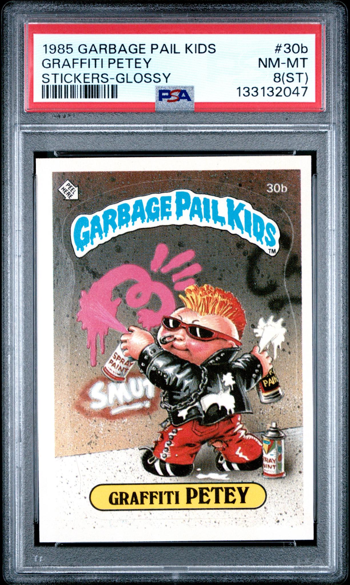 1985 Garbage Pail Kids Graffiti Petey #30b PSA 8