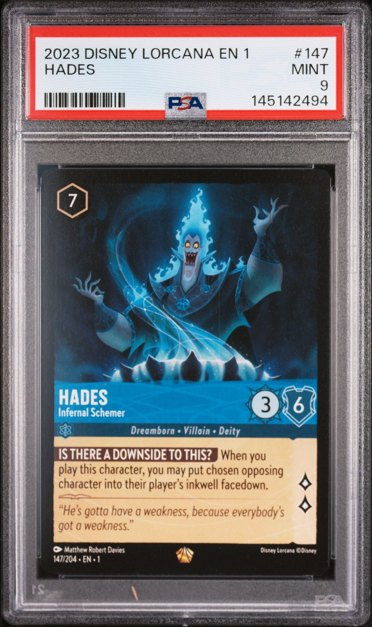 2023 Disney Lorcana the First Chapter Hades #147 PSA 9