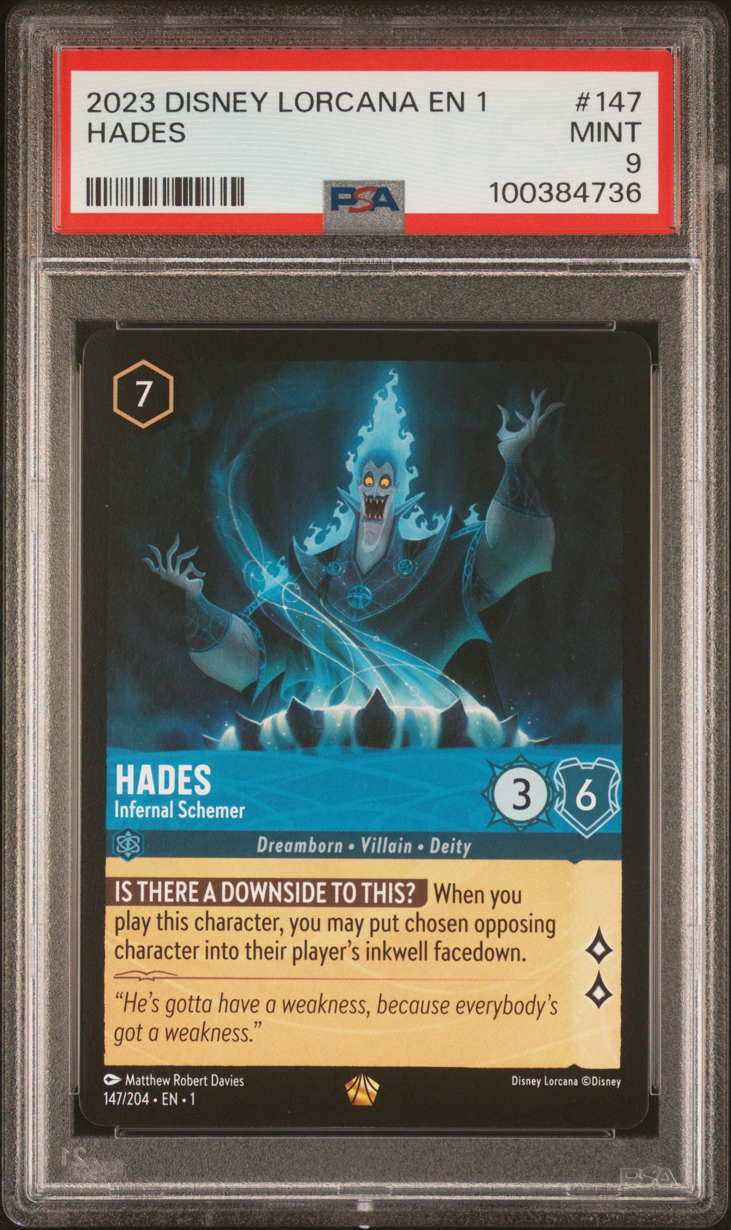 2023 Disney Lorcana the First Chapter Hades #147 PSA 9