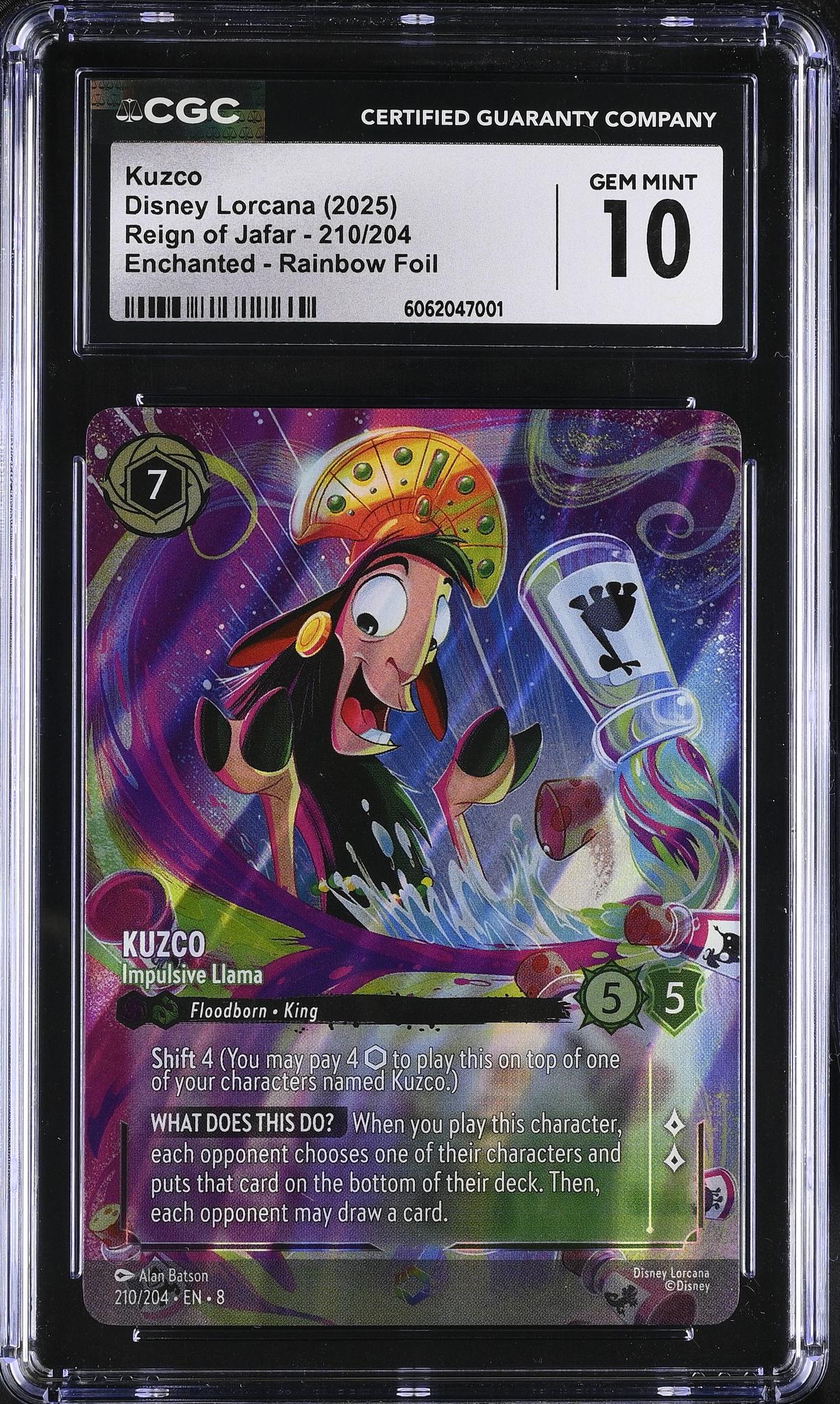 2025 Lorcana #210/204 Kuzco Enchanted CGC 10
