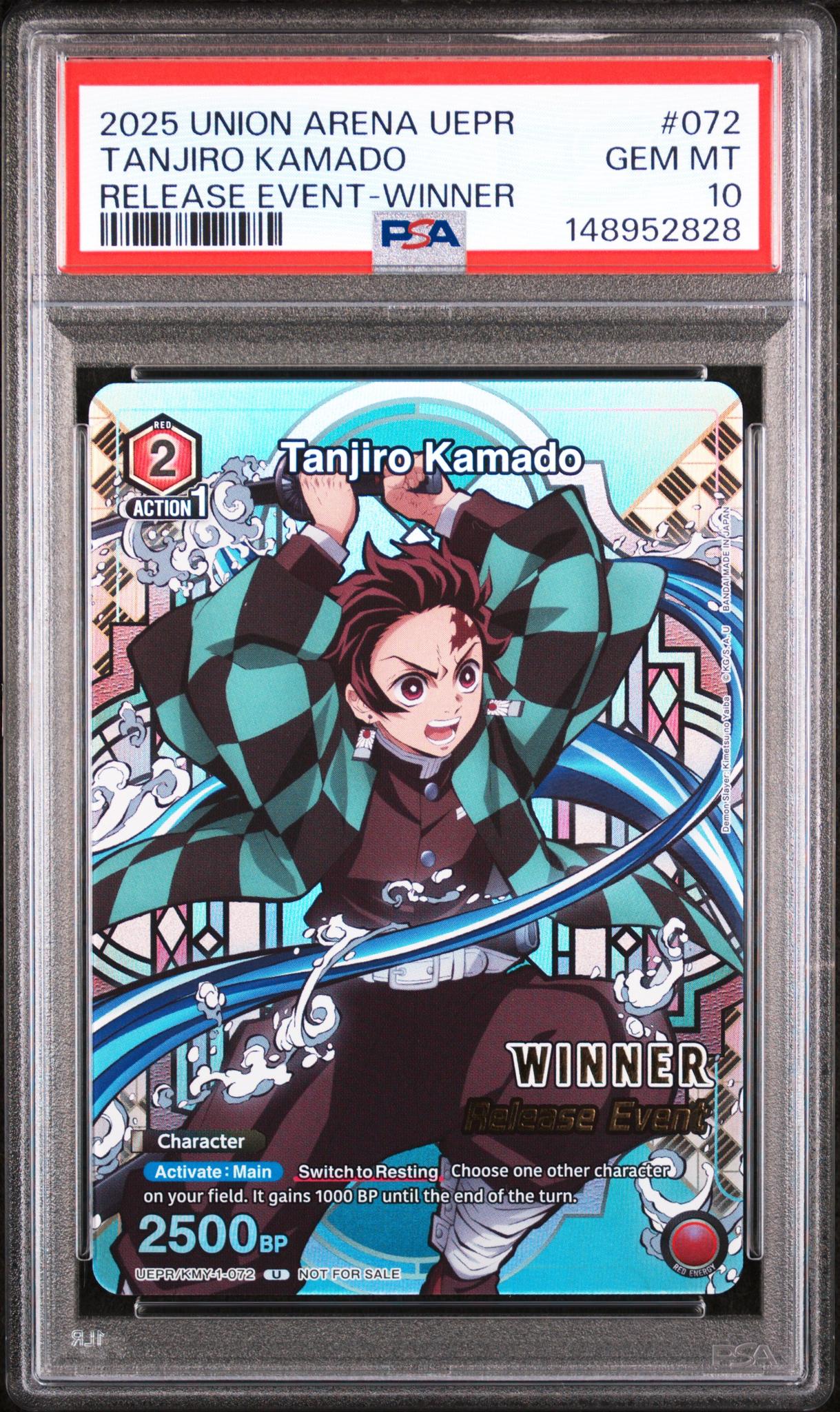 2025 Union Arena Uepr-Promos Release Event-Winner Tanjiro Kamado #072 PSA 10