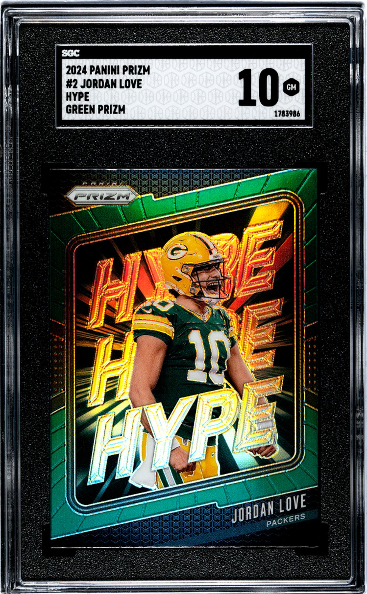 2024 Panini Prizm Hype Green Prizm Jordan Love #2 SGC 10