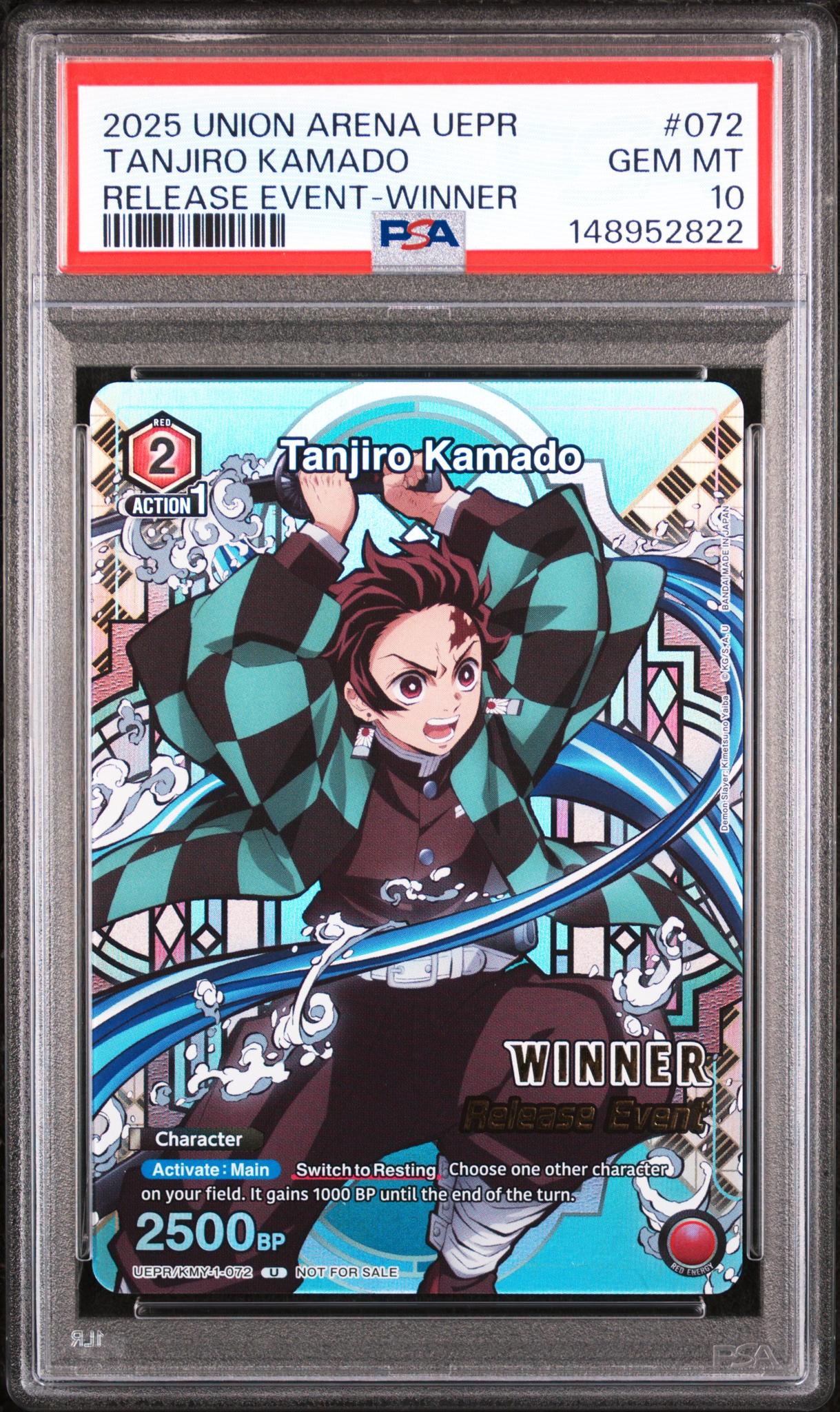 2025 Union Arena Uepr-Promos Release Event-Winner Tanjiro Kamado #072 PSA 10
