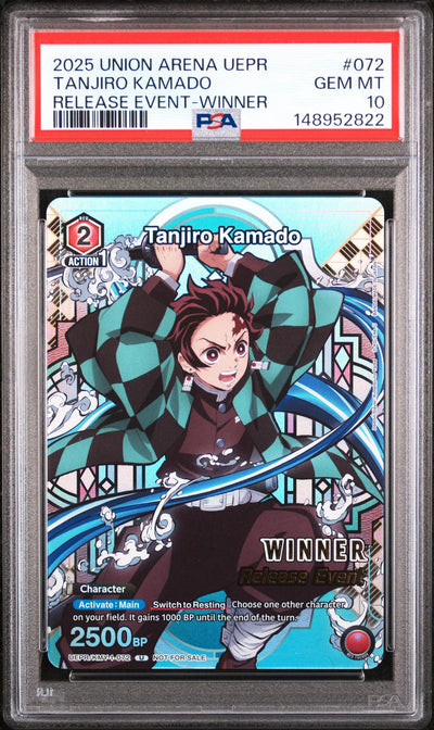 2025 Union Arena TCG Demon Slayer Kimetsu No Yaiba Release Event Tanjiro Kamado #UEPRKMY1072 PSA 10