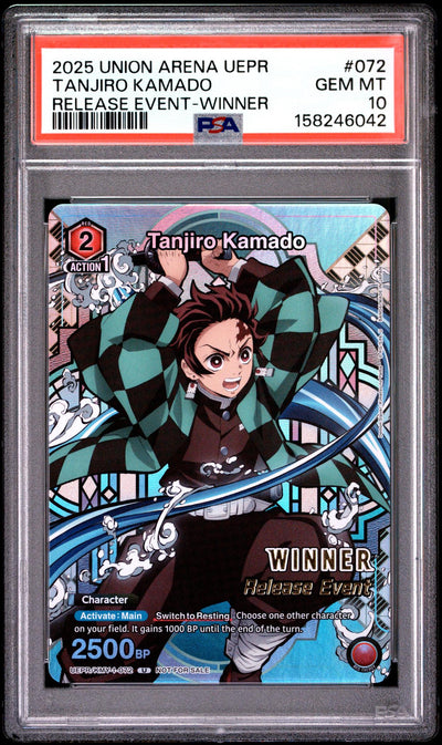 2025 Union Arena TCG Demon Slayer Kimetsu No Yaiba Release Event Tanjiro Kamado #UEPRKMY1072 PSA 10