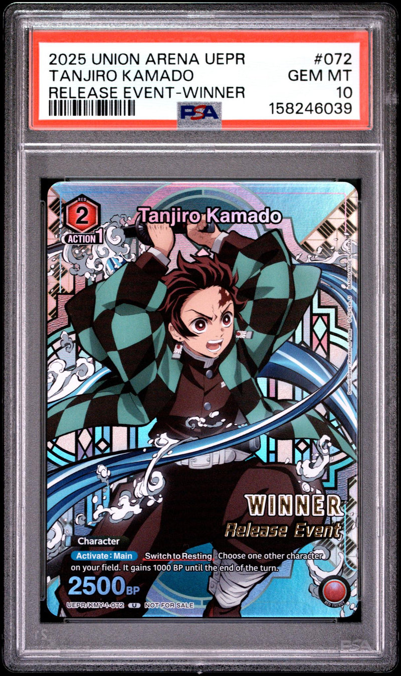 2025 Union Arena TCG Demon Slayer Kimetsu No Yaiba Release Event Tanjiro Kamado #UEPRKMY1072 PSA 10