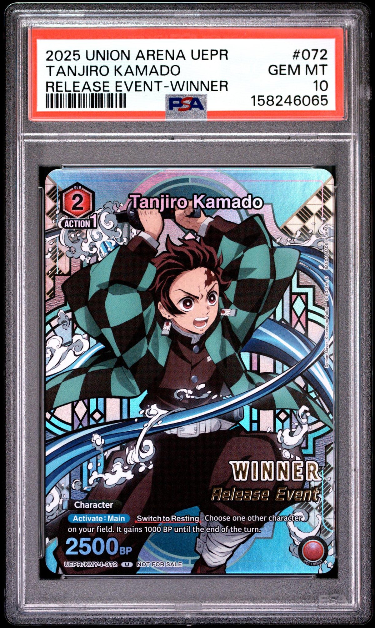 2025 Union Arena Tanjiro Kamado #072 Release Event-Winner PSA 10