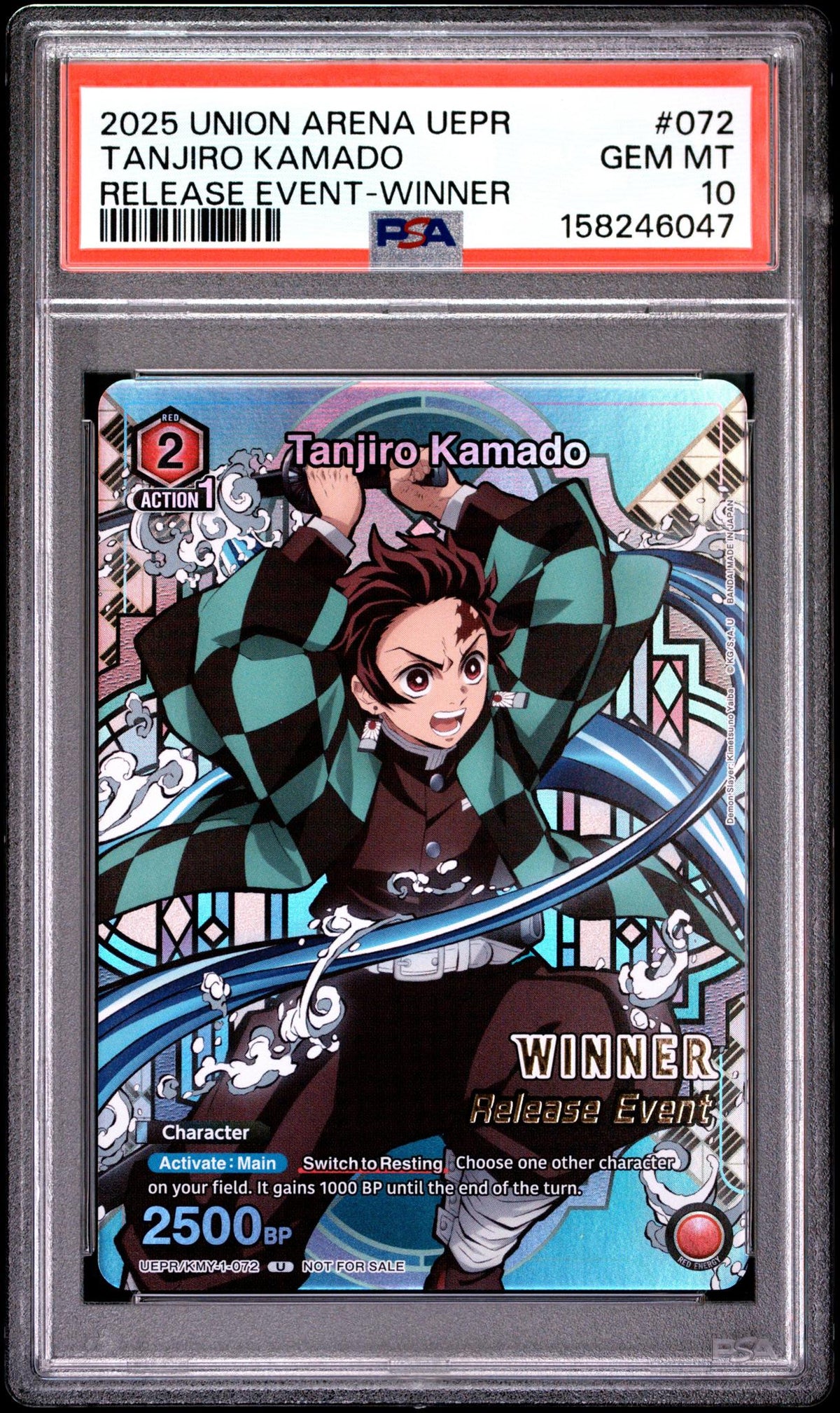 2025 Union Arena Tanjiro Kamado #072 Release Event-Winner PSA 10