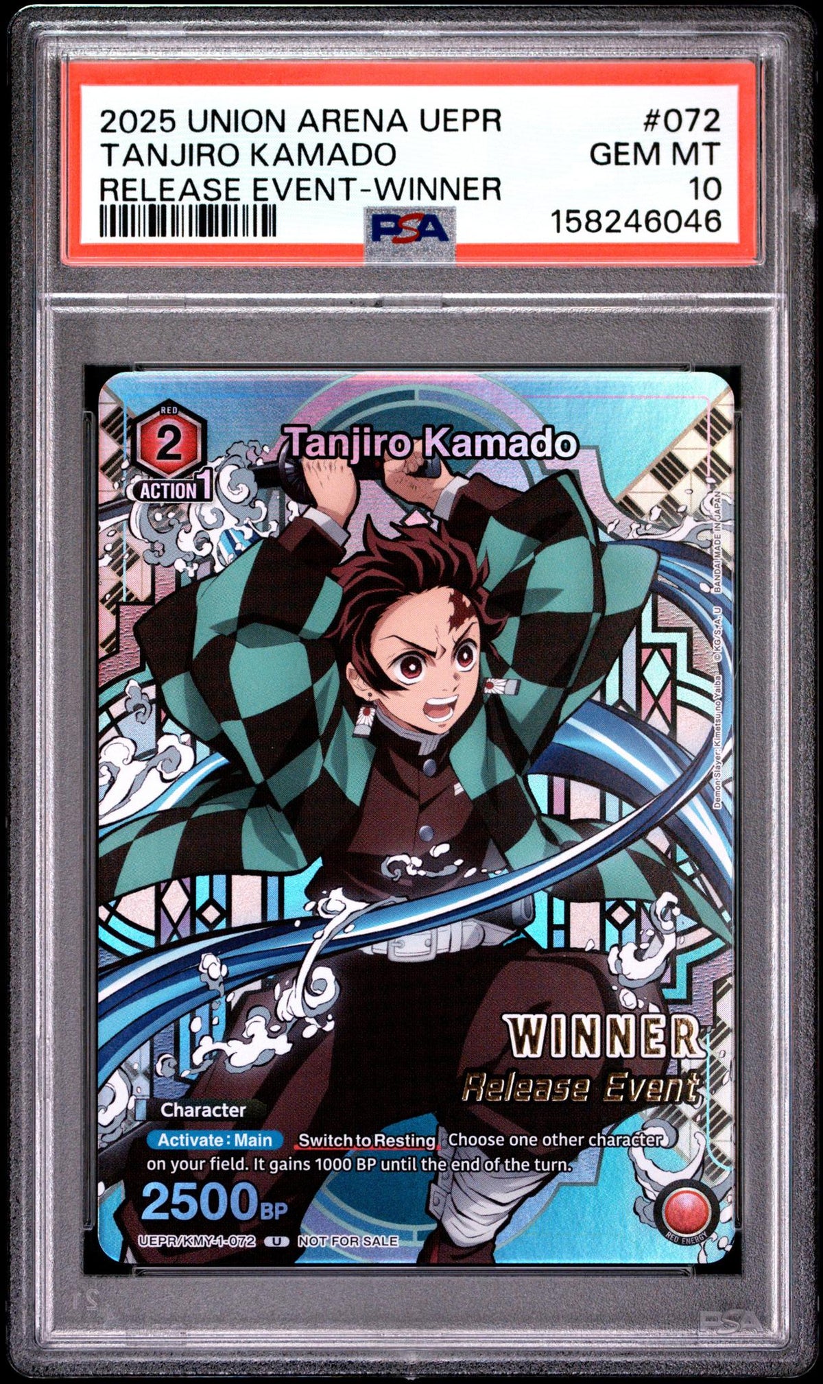 2025 Union Arena Tanjiro Kamado #072 Release Event-Winner PSA 10