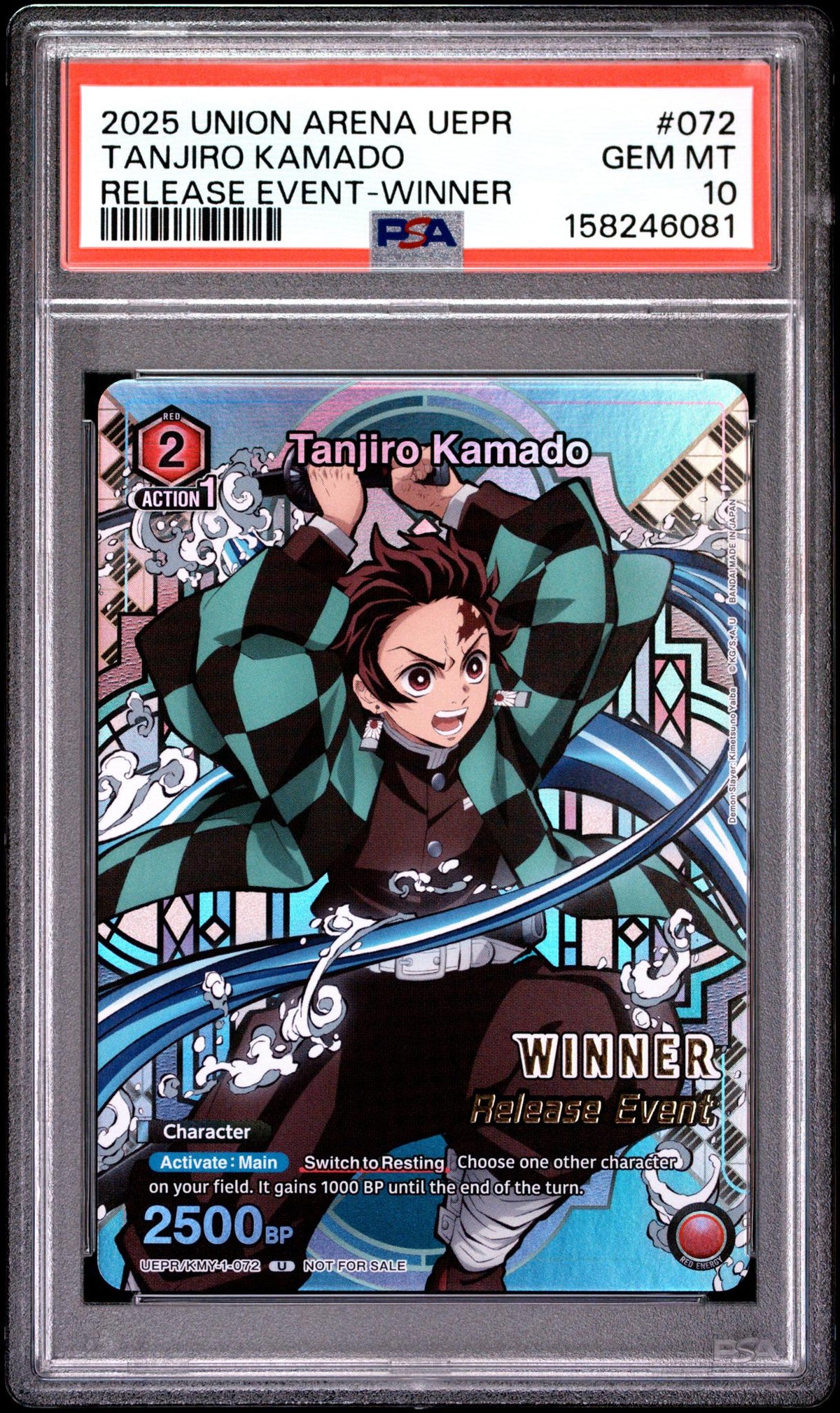 2025 Union Arena Tanjiro Kamado #072 Release Event - Winner PSA 10