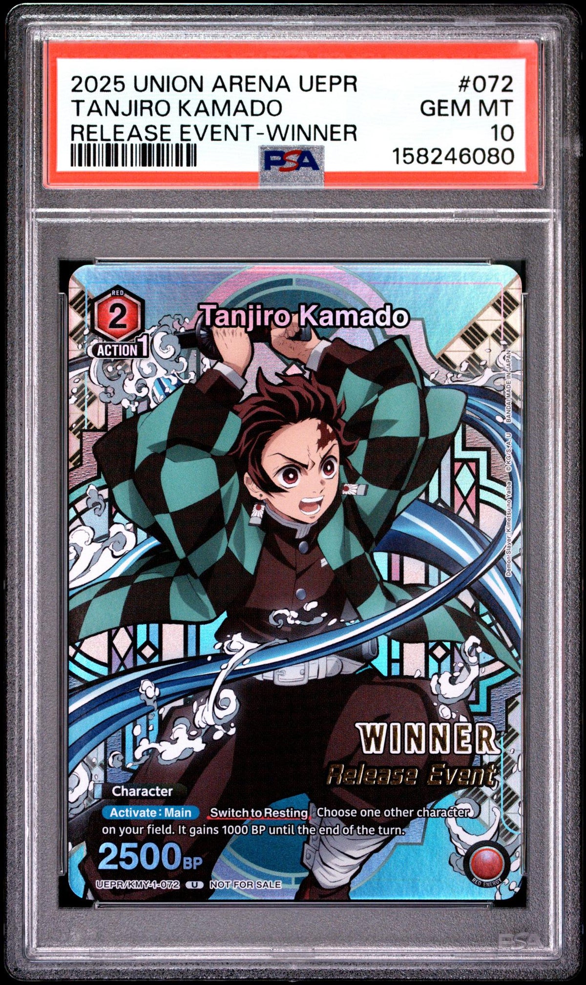 2025 Union Arena UEPR Tanjiro Kamado #072 Release Event-Winner PSA 10