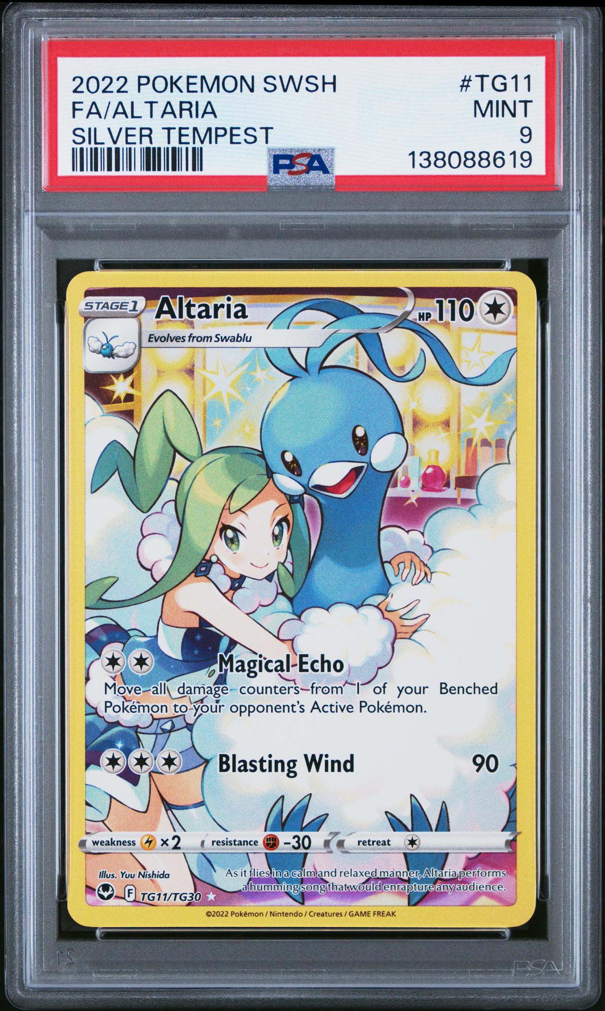 2022 Pokemon Sword and Shield Silver Tempest Trainer Gallery Altaria #TG11 PSA 9