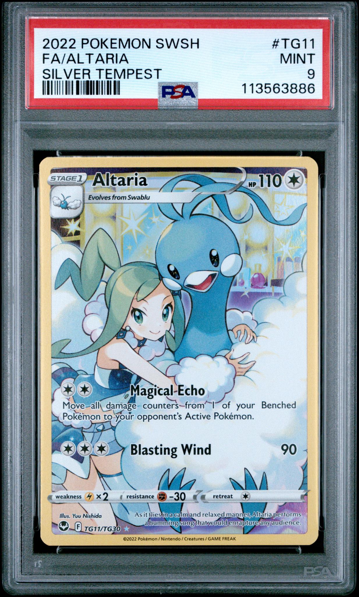 2022 Pokemon Sword and Shield Silver Tempest Trainer Gallery Altaria #TG11 PSA 9