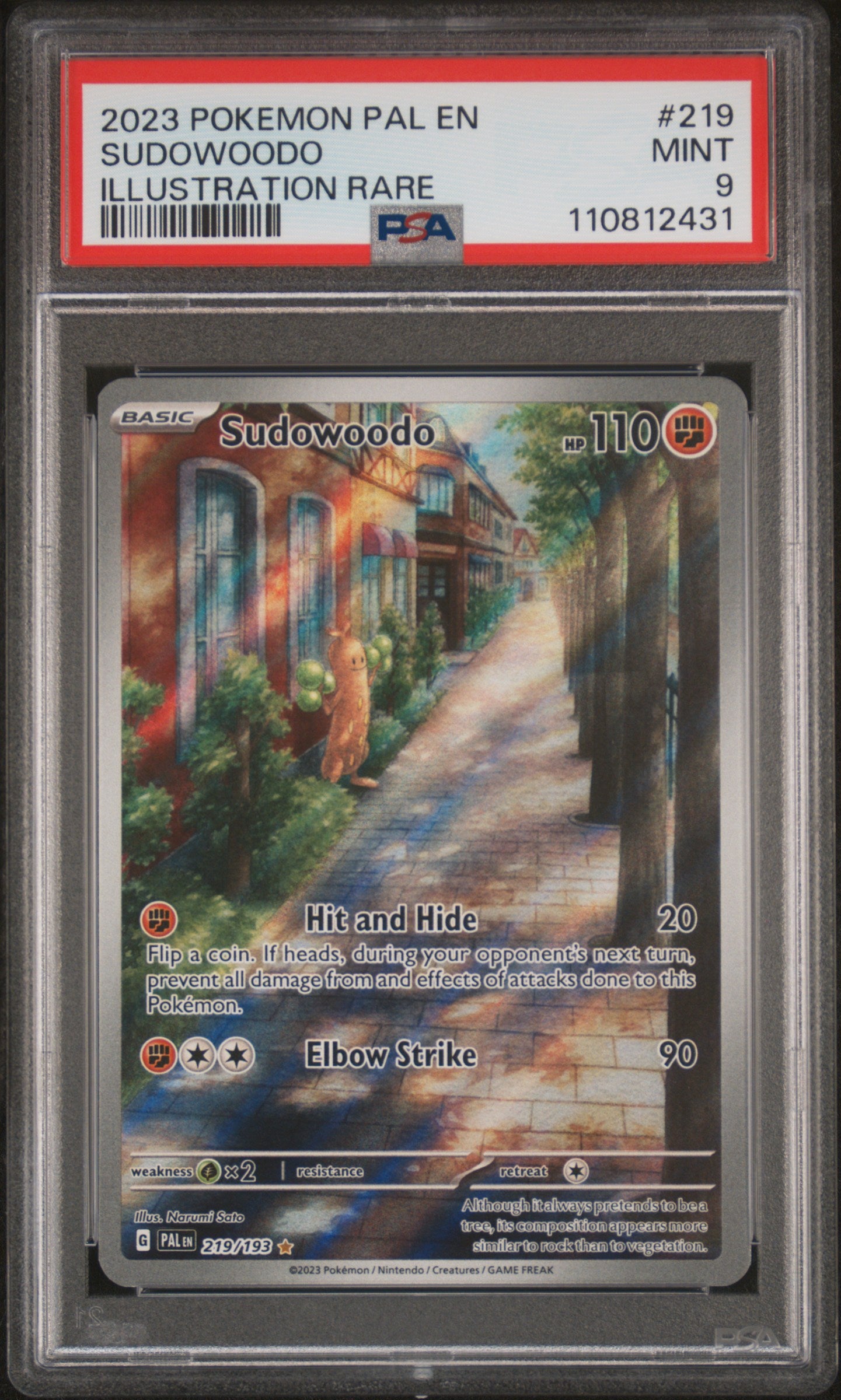 2023 Pokemon Paldea Evolved Illustration Rare Sudowoodo #219 PSA 9