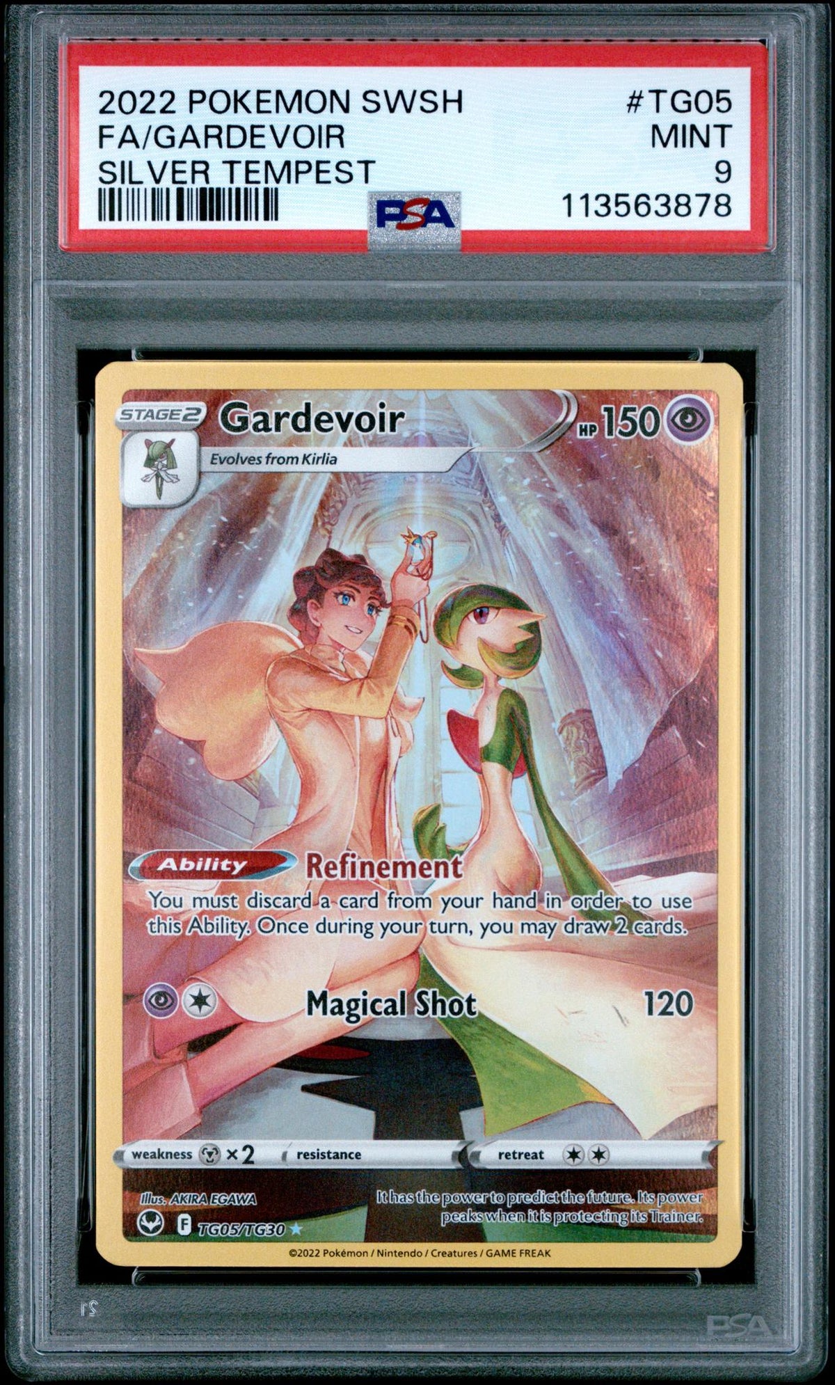2022 Pokemon Sword and Shield Silver Tempest Trainer Gallery Gardevoir #TG05 PSA 9