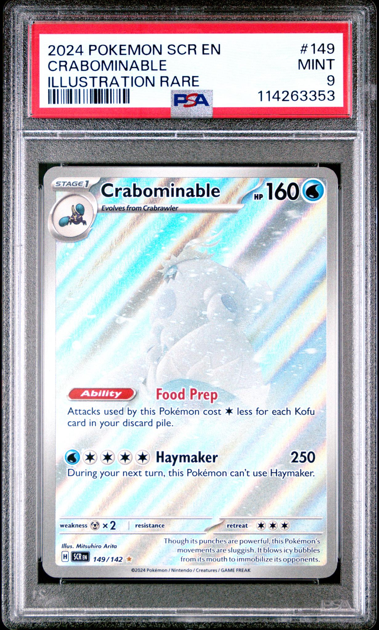 2024 Pokemon Scarlet and Violet Stellar Crown Illustration Rare Crabominable #149 PSA 9