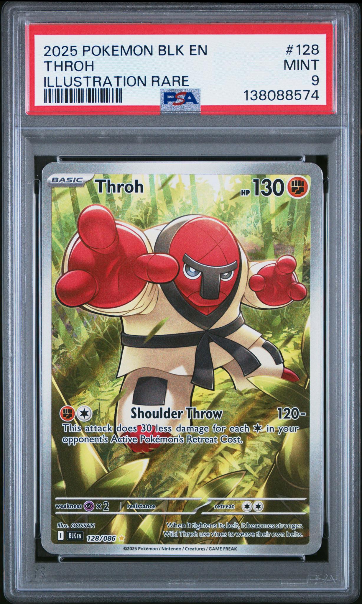 2025 Pokemon Scarlet and Violet Black Bolt Illustration Rare Throh #128 PSA 9