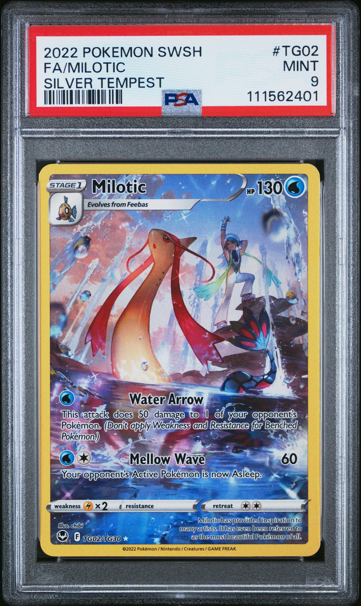 2022 Pokemon Sword and Shield Silver Tempest Trainer Gallery Milotic #TG02 PSA 9
