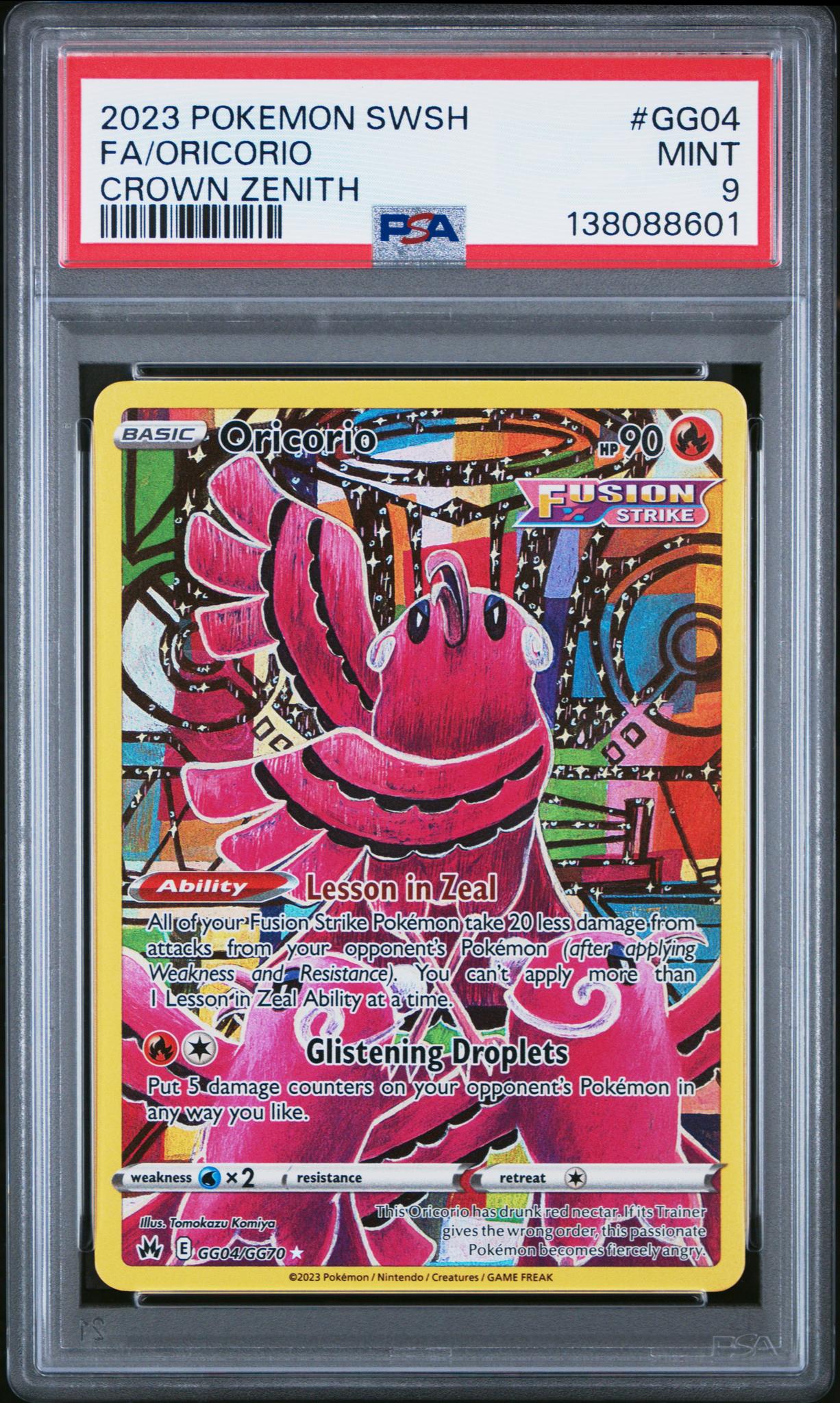 2023 Pokemon Sword and Shield Crown Zenith Galarian Gallery Oricorio #GG04 PSA 9