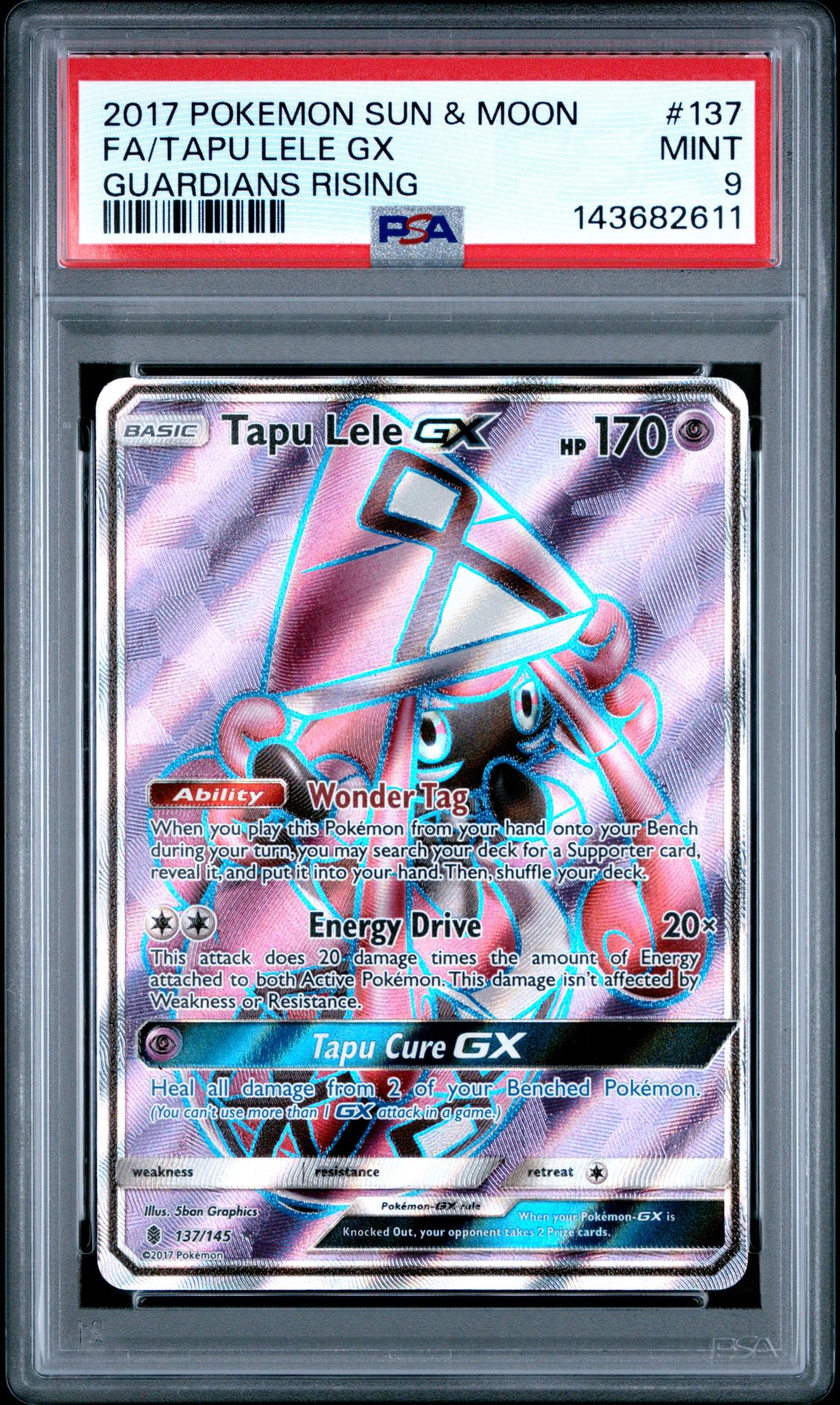2017 Guardians Rising English Tapu Lele Gx #137 /145 PSA 9