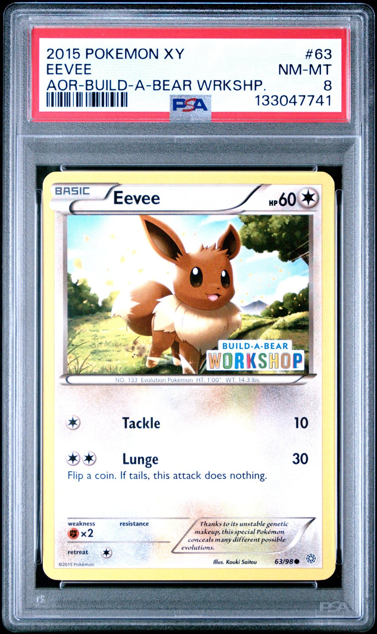 2015 Ancient Origins English Build-A-Bear Workshop Eevee #63 PSA 8