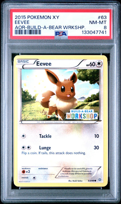 Pokémon XY Eevee #63 Build-A-Bear Workshop PSA 8