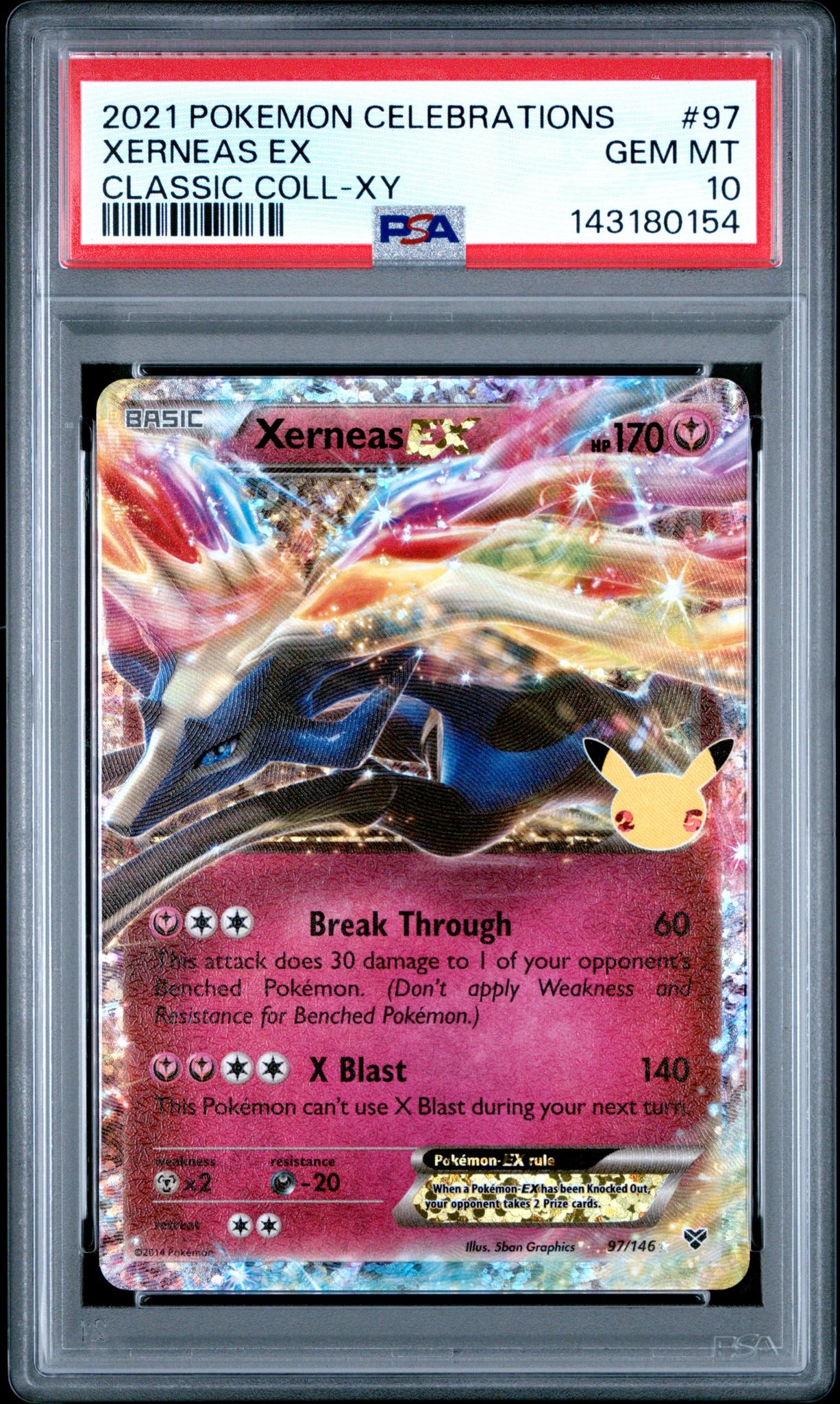 2021 Pokemon Celebrations Classic Collection XY Xerneas Ex #97 /146 PSA 10