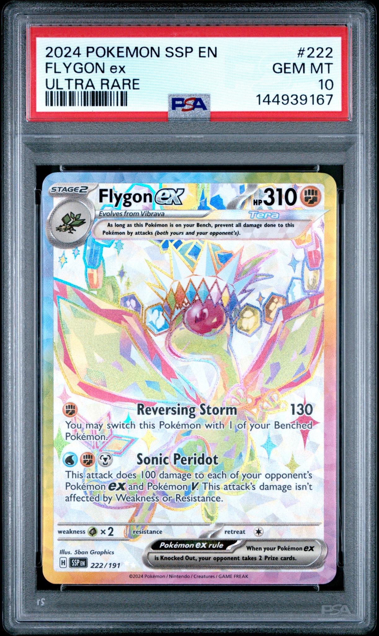 2024 Pokemon Scarlet and Violet Surging Sparks Ultra Rare Flygon Ex #222 PSA 10