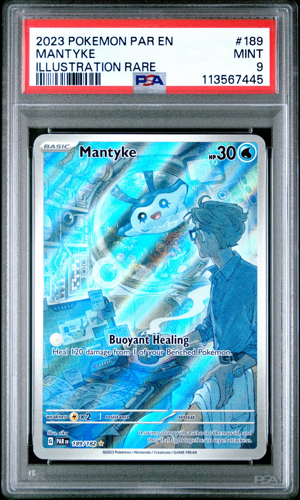 2023 Pokemon Scarlet and Violet Paradox Rift Illustration Rare Mantyke #189 PSA 9