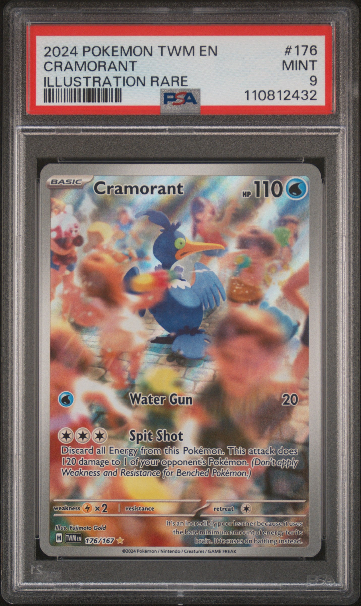 2024 Pokemon Scarlet and Violet Twilight Masquerade Illustration Rare Cramorant #176 PSA 9