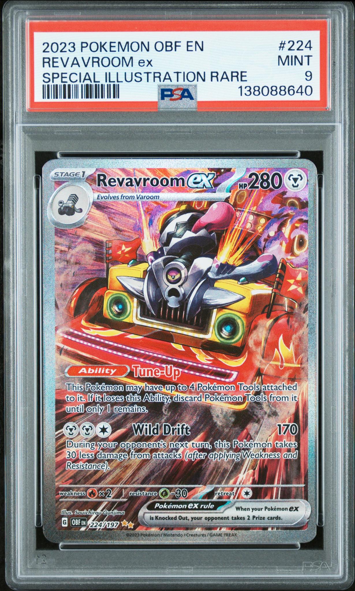 2023 Pokemon Scarlet and Violet Obsidian Flames Special Illustration Rare Revavroom Ex #224 PSA 9