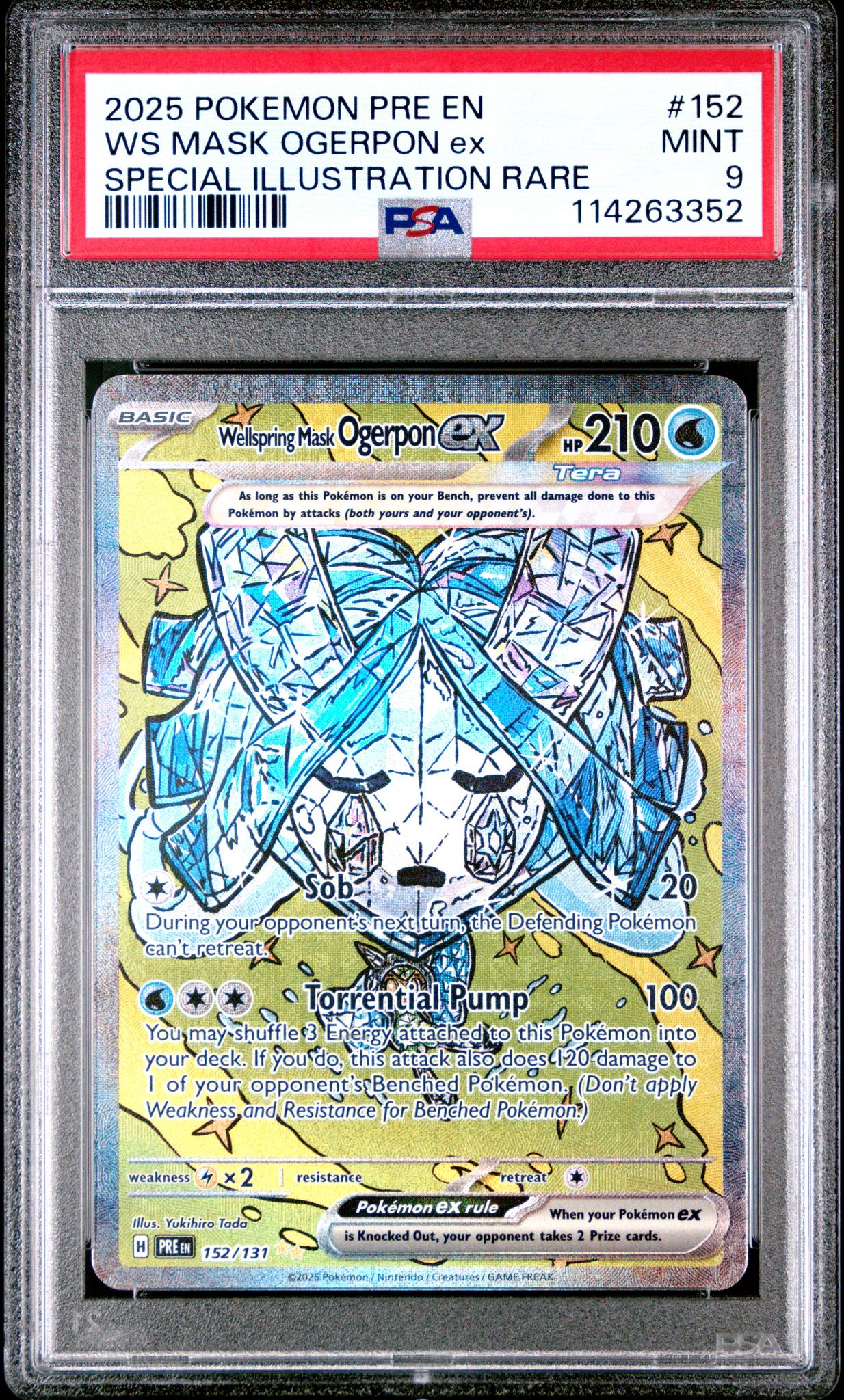 2025 Pokemon Prismatic Evolutions Special Illustration Rare Wellspring Mask Ogerpon Ex #152 PSA 9