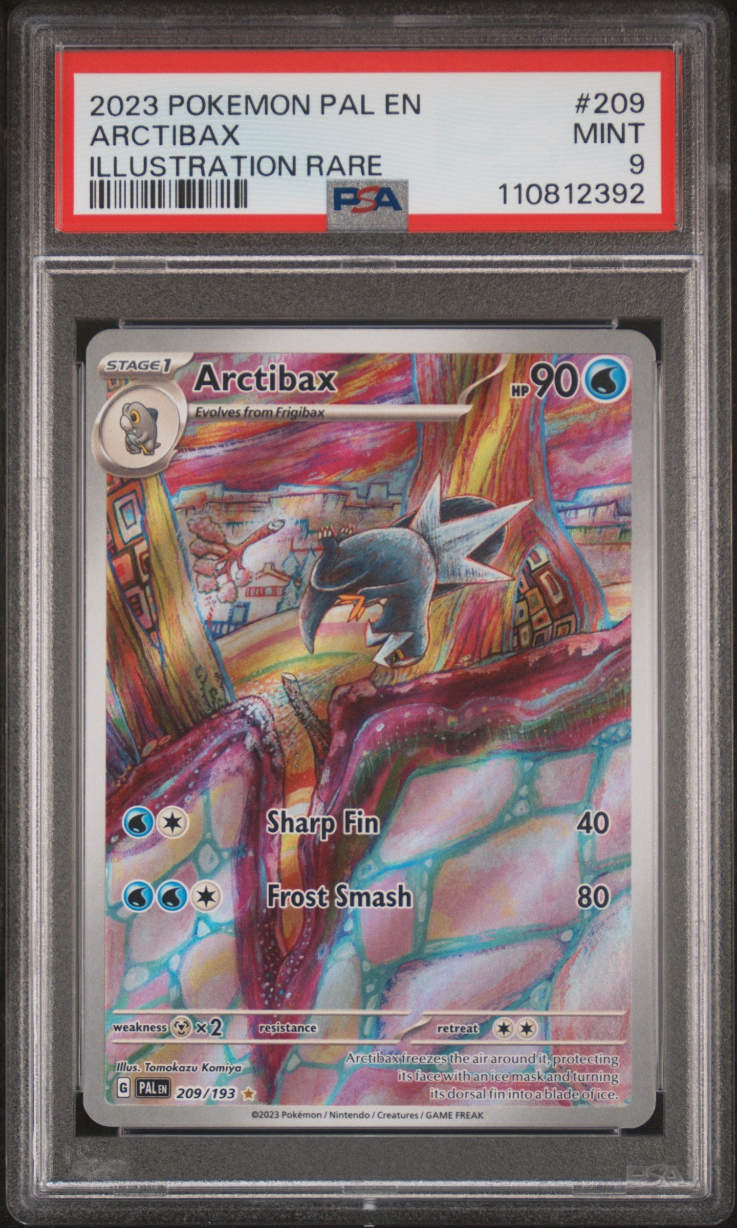 2023 Pokemon Scarlet and Violet Paldea Evolved Illustration Rare Arctibax #209 PSA 9