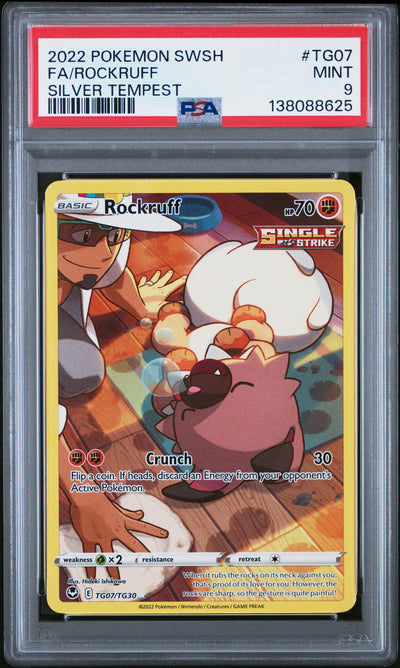 Pokémon Silver Tempest Rockruff #TG07/TG30 PSA 9