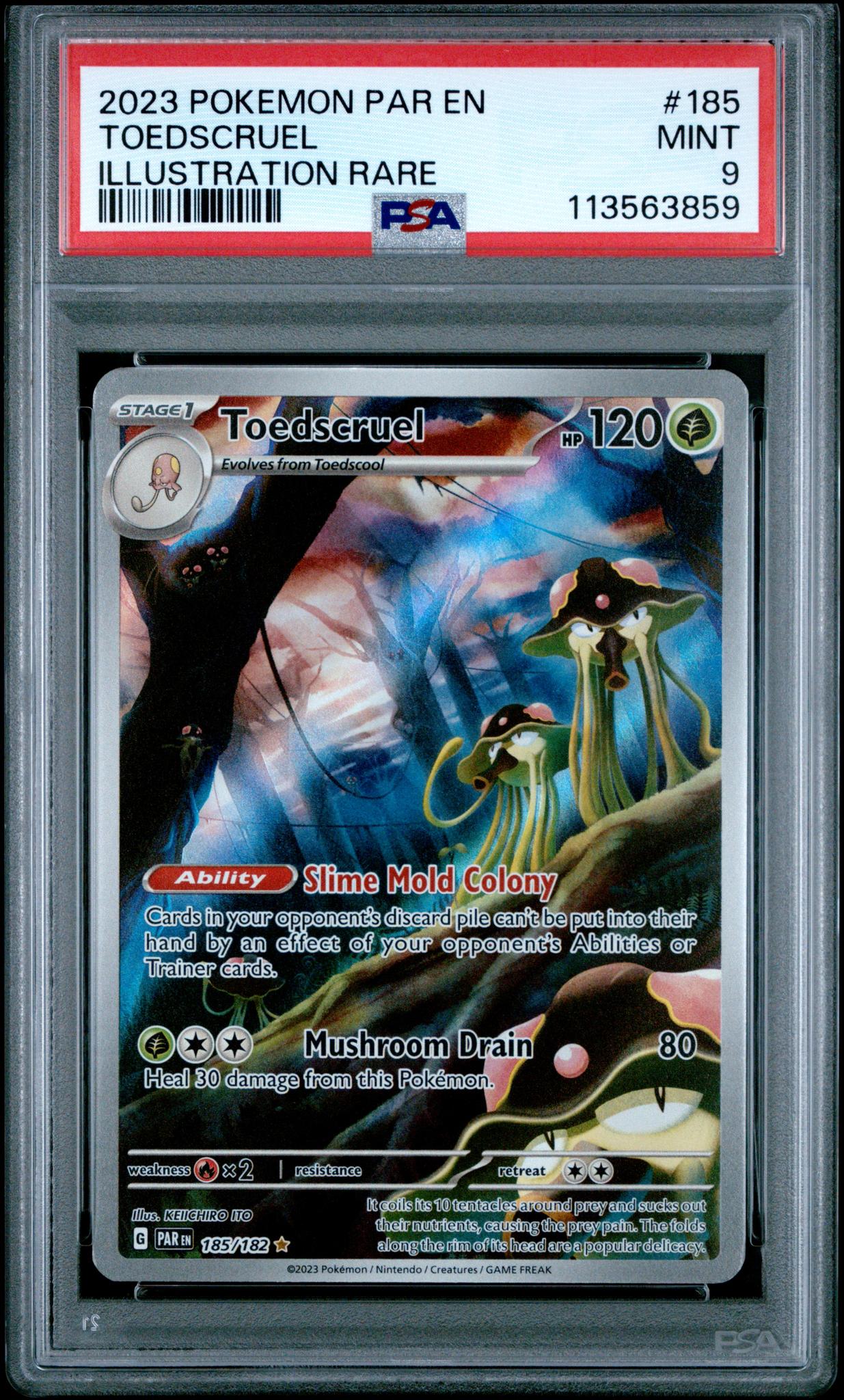 2023 Pokemon Scarlet and Violet Paradox Rift Illustration Rare Toedscruel #185 PSA 9