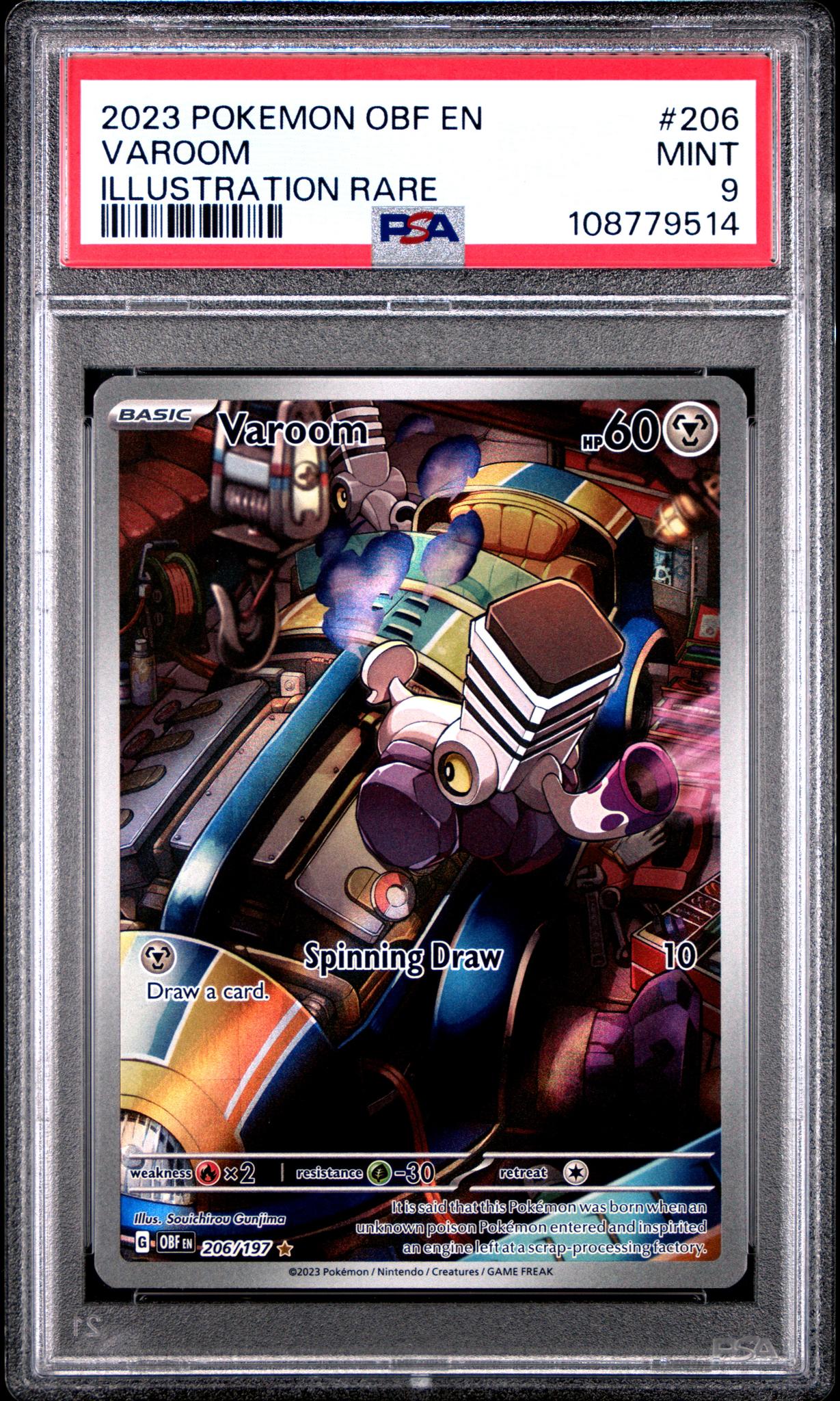 2023 Pokemon Scarlet and Violet Obsidian Flames Illustration Rare Varoom #206 PSA 9