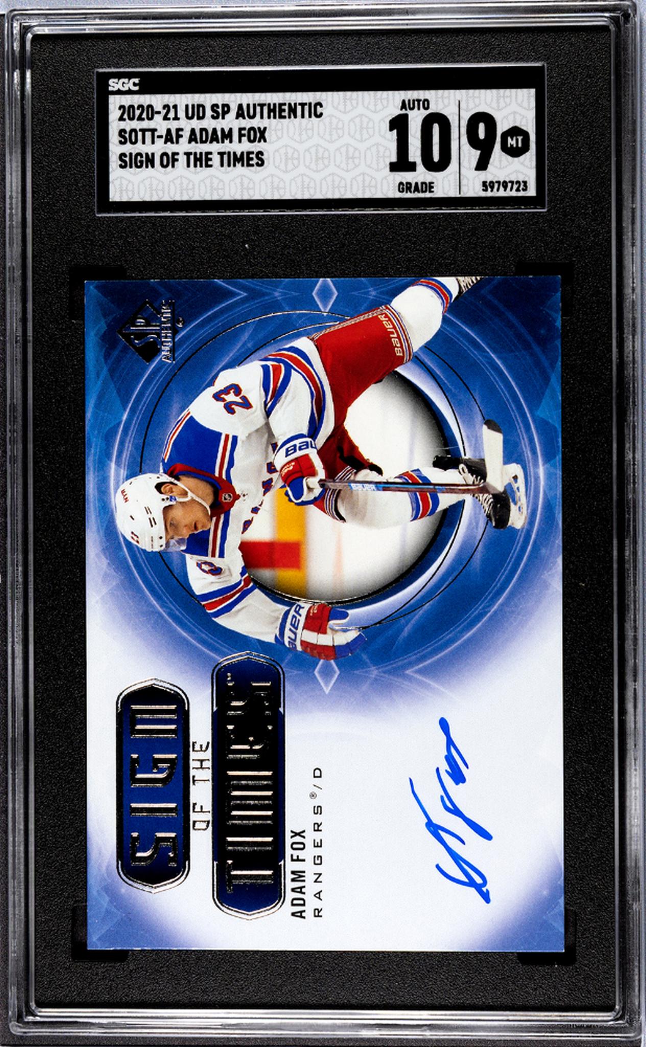 2020 SP Authentic #SOTT-AF Adam Fox Sign of the Times SGC 10